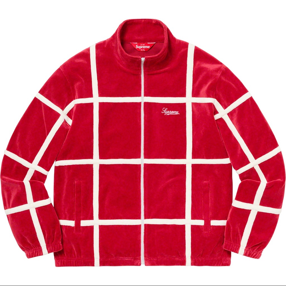 Authentic Supreme Red Valour Grid Jacket